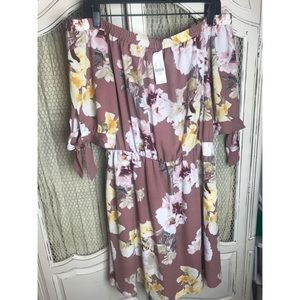Off the shoulder pink floral dress